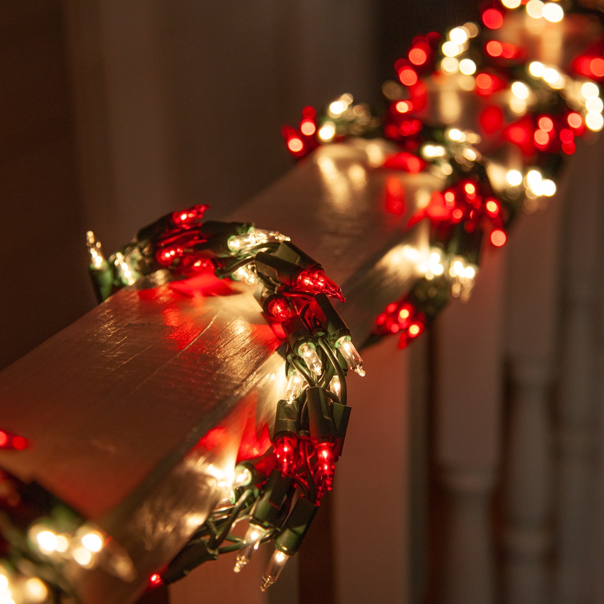 Red Clear Garland Lights Green Wire