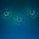 Silver Starburst Lighted Branches with Multicolor LED Color Change Lights, 3 pc