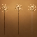Silver Starburst Lighted Branches with Warm White LED Lights, 3 pc