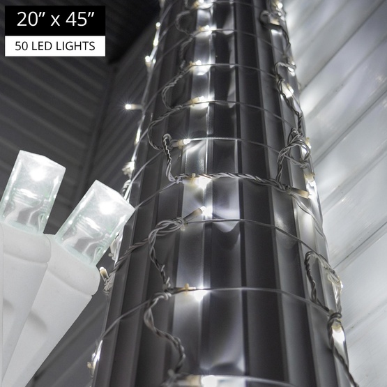 StretchNet Pro&reg 20" x 45" Column Wrap Lights, 5mm LED, 50 Cool White Lights, White Wire