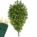 Olympia Pine Prelit Commercial LED Teardrop Christmas Greenery, Warm White Lights