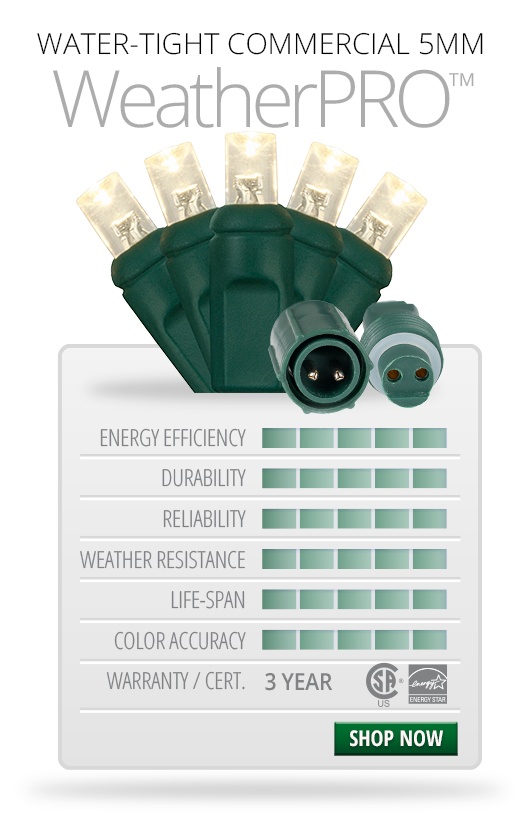 5mm christmas lights weather pro