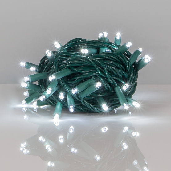 50 Cool White Outdoor LED Christmas Tree Lights, Mini 5MM, 6" Spacing