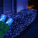 5mm Blue LED Net Lights, Green Wire