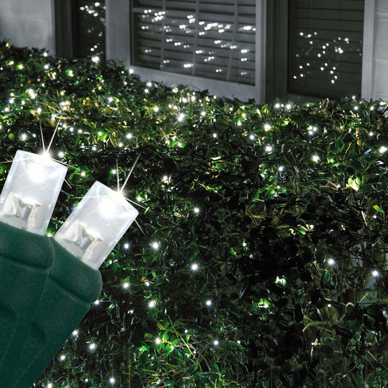 5MM 4'x6' Twinkle Pure White LED Net Lights, Green Wire
