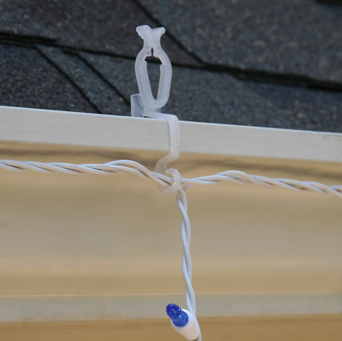 Hang icicle lights from gutters with the all in one plus clip