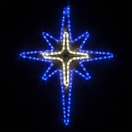 LED Blue and Cool White Bethlehem Star with Cross Center 