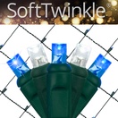 5mm Blue, Cool White SoftTwinkle&reg LED Net Lights, Green Wire
