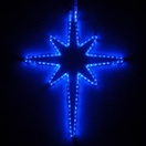 LED Bethlehem Star with Blue Acrylic Center, Blue Lights