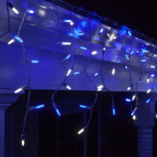 Clear/white and blue icicle lights are the top choice for many Christmas decorators.