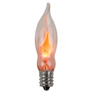 C7 Flicker Flame Clear Halloween Light Bulbs, Pack of 2