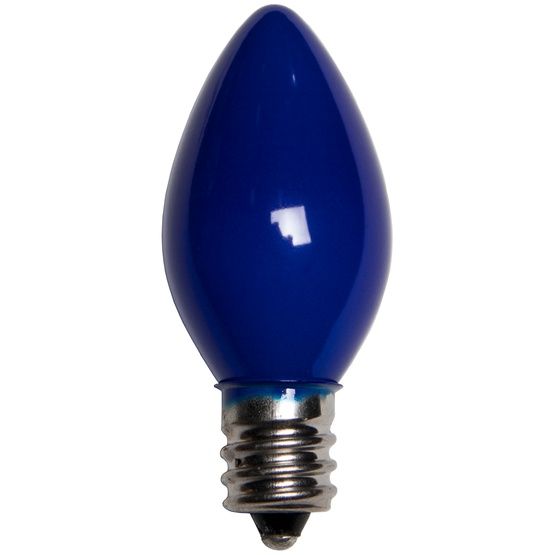 C7 Blue Christmas Light Bulbs, Opaque