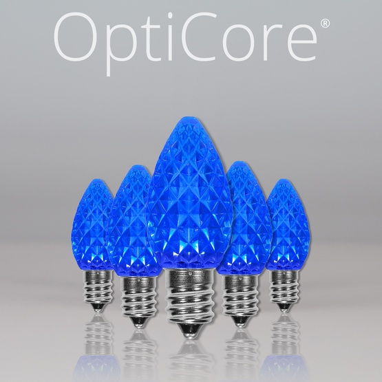 C7 Blue OptiCore LED Christmas Light Bulbs