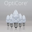 C7 Cool White OptiCore LED Christmas Light Bulbs, Box of 25