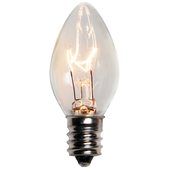 C7 Clear Christmas Light Bulbs, Transparent