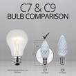 Kringle Traditions TM C7 120V Dimmable Cool White LED Christmas Light Bulbs