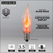 C7 Flicker Flame Clear Halloween Light Bulbs, Pack of 2
