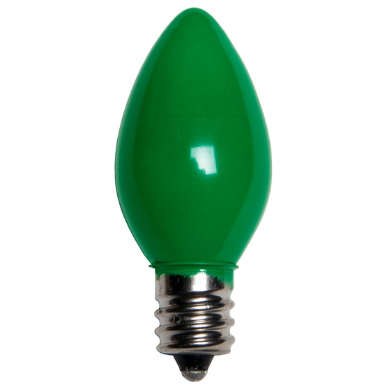 C7 Green Christmas Light Bulbs, Opaque