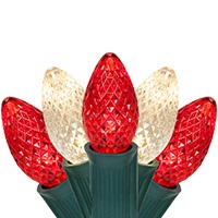 C7 Red and Warm White LED Christmas Lights