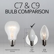 C7 White Christmas Light Bulbs, Opaque