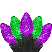 C7 Purple and Green Halloween Lights