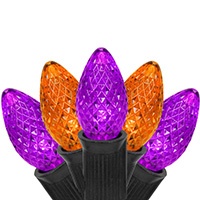 C7 Purple and Orange LED Halloween Lights