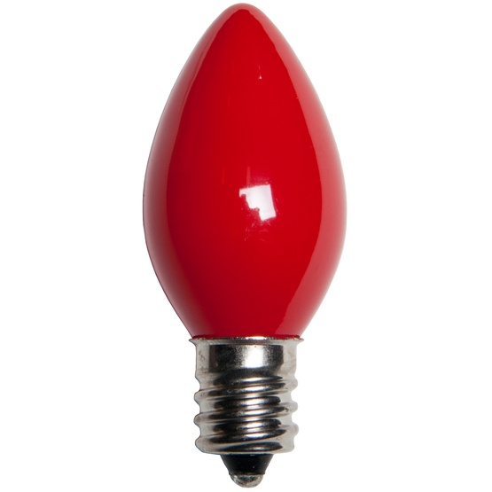 C7 Red Christmas Light Bulbs, Opaque