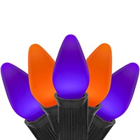 C7 Purple and Orange Smooth Halloween Lights