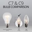 C7 Clear Christmas Light Bulbs, Transparent