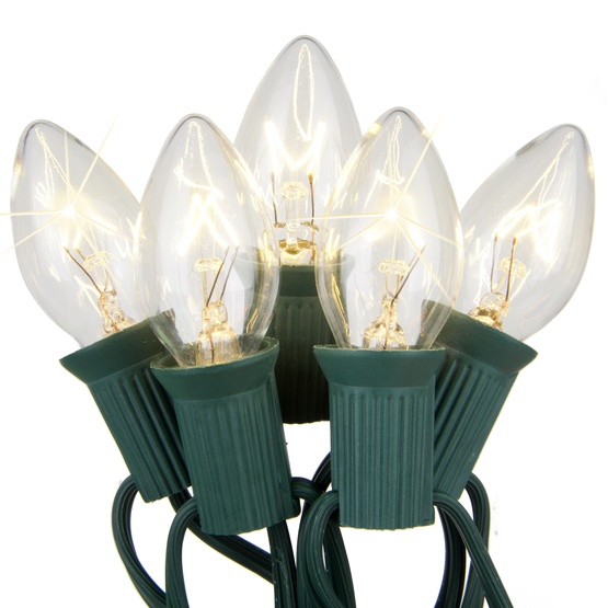 25 C7 Twinkle Clear Christmas Lights