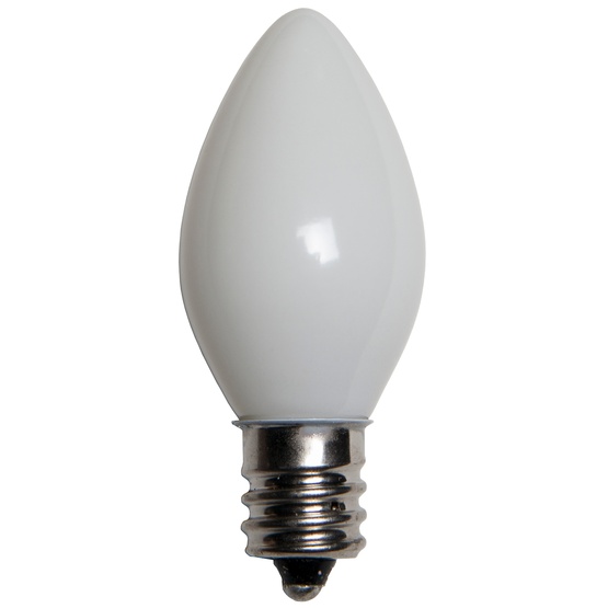 C7 White Christmas Light Bulbs, Opaque