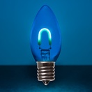 C9 Blue Glass FlexFilament&reg LED Vintage Christmas Light Bulb, Transparent