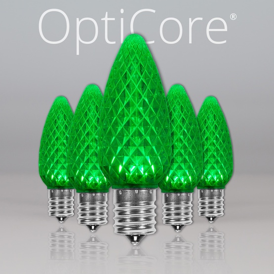 C9 Green OptiCore LED Christmas Light Bulbs