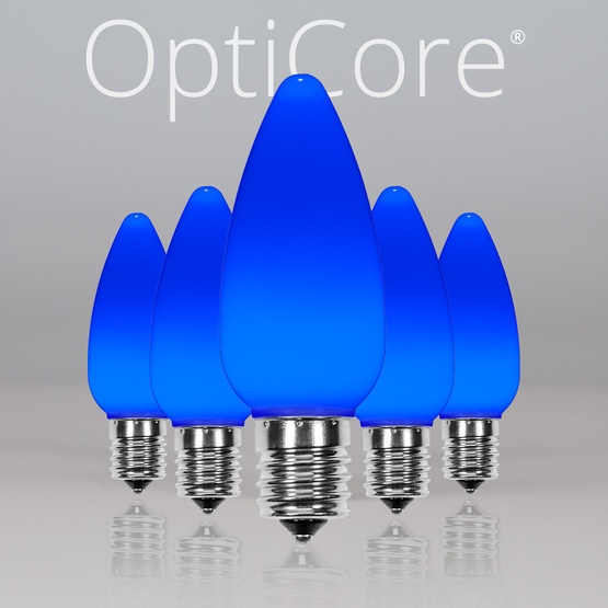 C9 Blue Smooth OptiCore LED Christmas Light Bulbs