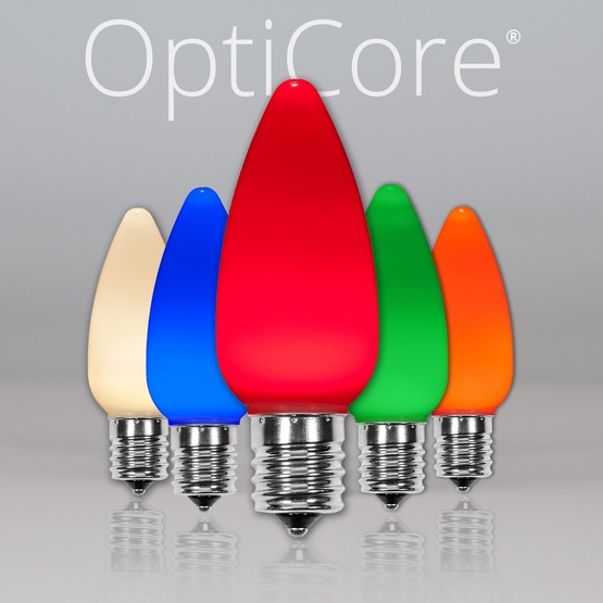 C9 Multicolor Smooth OptiCore LED Christmas Light Bulbs