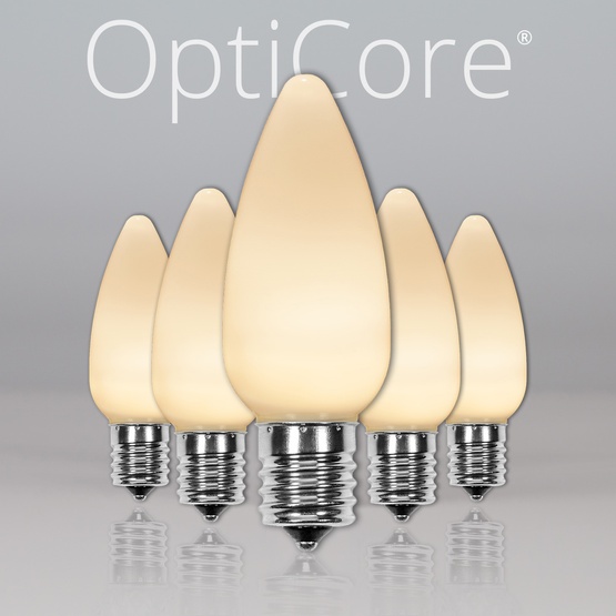 C9 Warm White Smooth OptiCore LED Christmas Light Bulbs