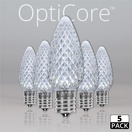5-Pack, C9 Cool White OptiCore&reg LED Christmas Light Replacement Bulbs