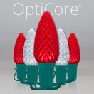 C9 Cool White / Red OptiCore&reg Commercial LED Christmas String Lights