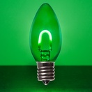 C9 Green Glass FlexFilament&reg LED Vintage Christmas Light Bulb, Transparent