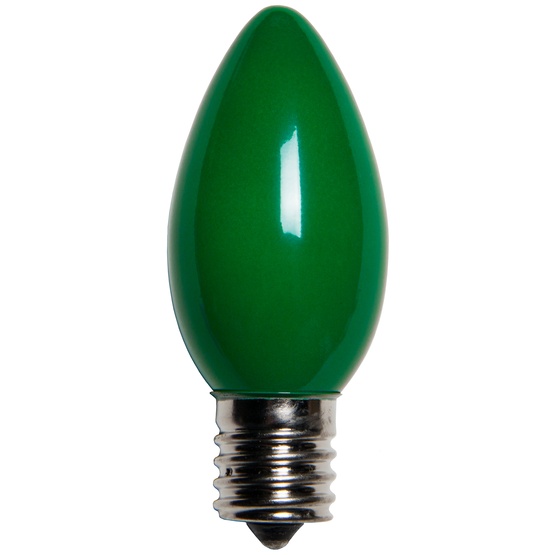 C9 Green Christmas Light Bulbs, Opaque