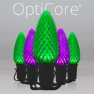 C9 Green / Purple OptiCore&reg Commercial LED Halloween String Lights
