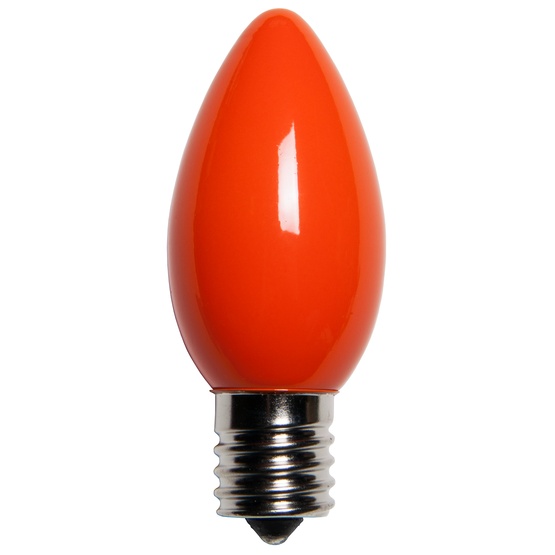 C9 Orange Christmas Light Bulbs, Opaque