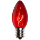 C9 Red Christmas Light Bulbs, Transparent