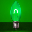 C9 Green Shatterproof FlexFilament&reg LED Vintage Christmas Light Bulbs