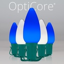 C9 Blue / Cool White Smooth OptiCore&reg Commercial LED Christmas String Lights