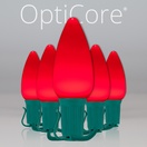 C9 Red Smooth OptiCore&reg Commercial LED Christmas String Lights