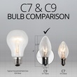 C9 Clear Christmas Light Bulbs, Transparent