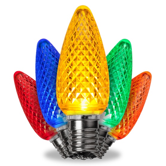 Kringle Traditions TM C9 120V Dimmable Multicolor LED Christmas Light Bulbs