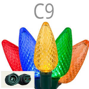 C9 Commercial LED Christmas Light Sets with Waterproof Connectors