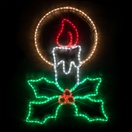 LED Candle with Holly 